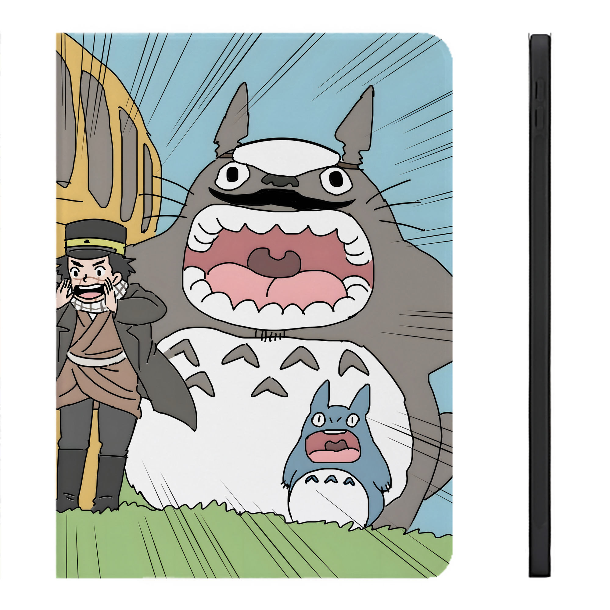 （画像用） となりのトトロ 草壁メイ 草壁サツキ My Neighbor Totoro Satsuki Kusakabe Mei Kusakabe IPadケース ペンホルダー付き ブックスタイルデザイン